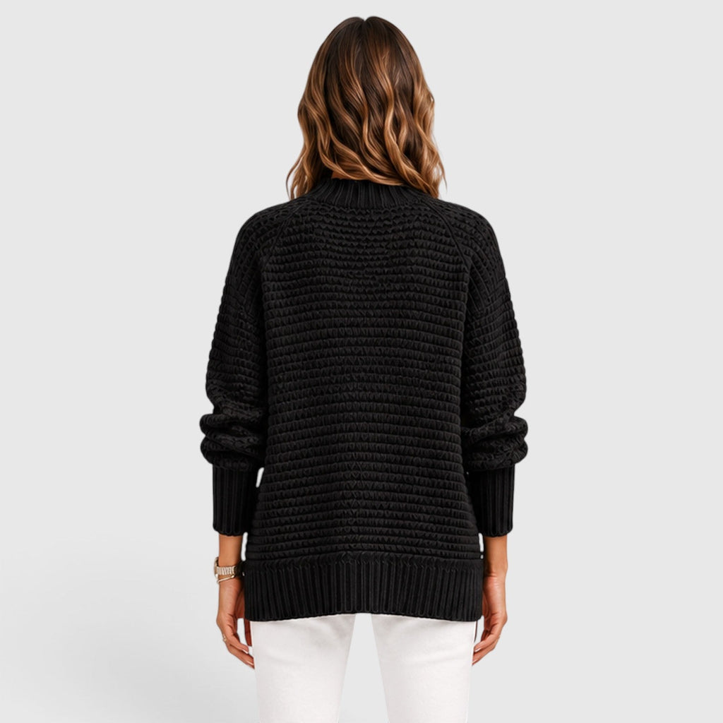 Women's Half High Neck Loose Knit Jumper