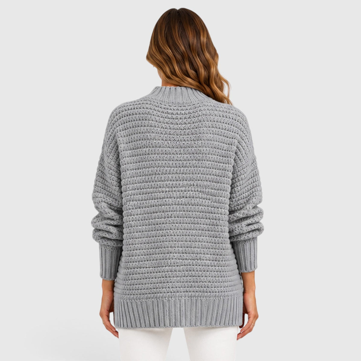 Women's Half High Neck Loose Knit Jumper