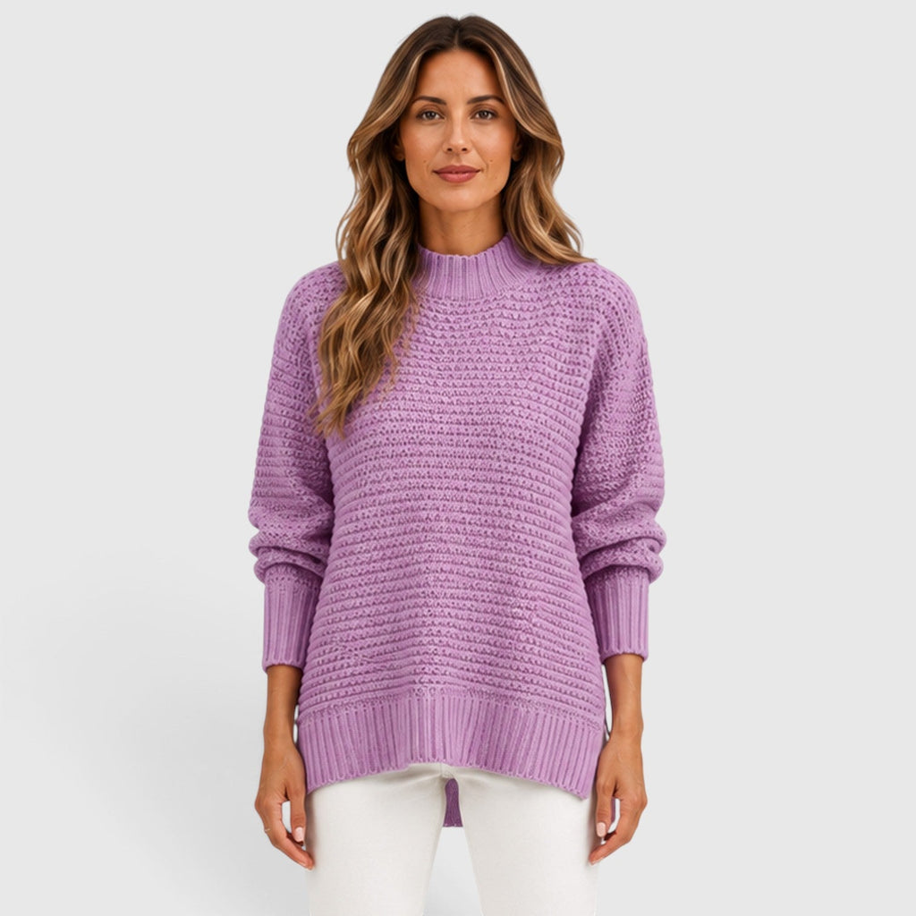 Women's Half High Neck Loose Knit Jumper