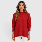 Women's Half High Neck Loose Knit Jumper
