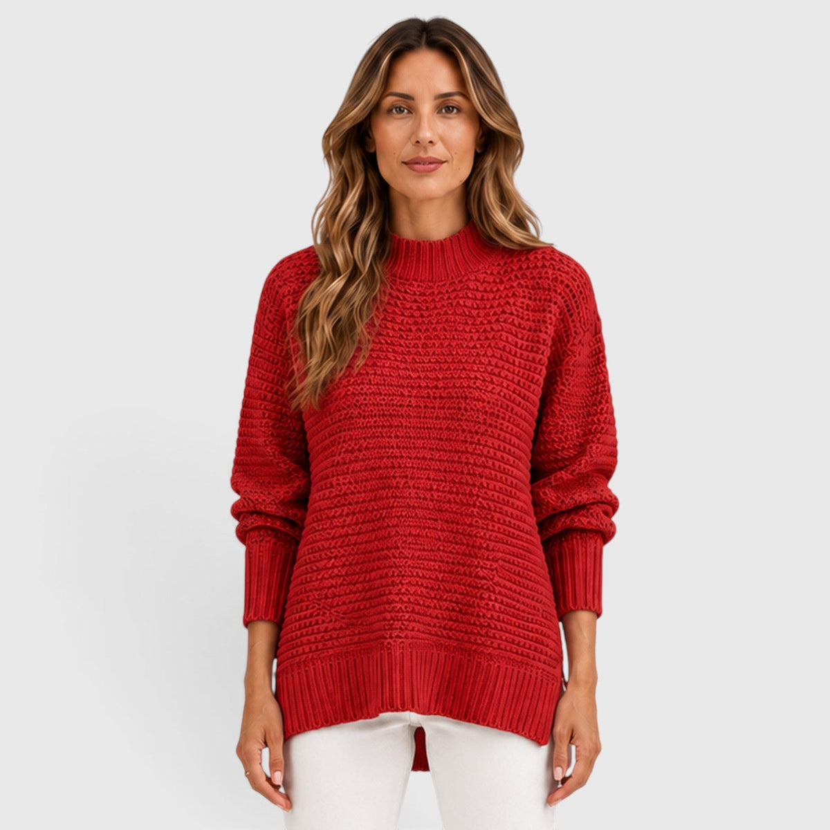 Women's Half High Neck Loose Knit Jumper