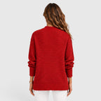 Women's Half High Neck Loose Knit Jumper