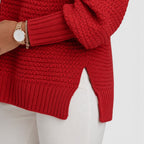 Women's Half High Neck Loose Knit Jumper
