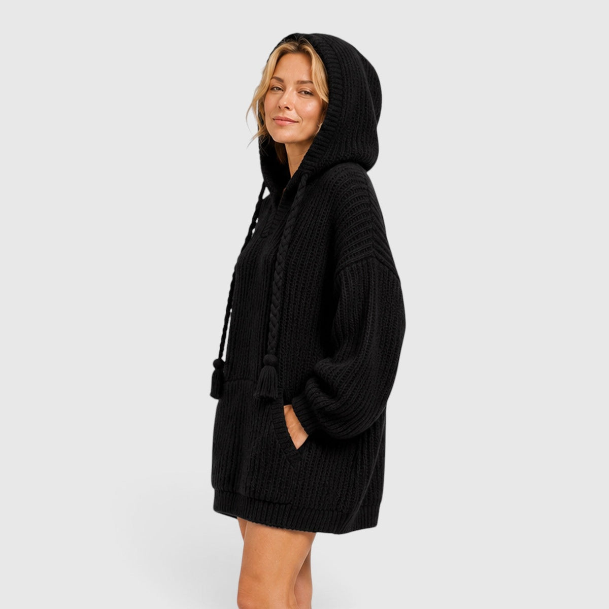 Women's Oversized Hooded Knit Jumper
