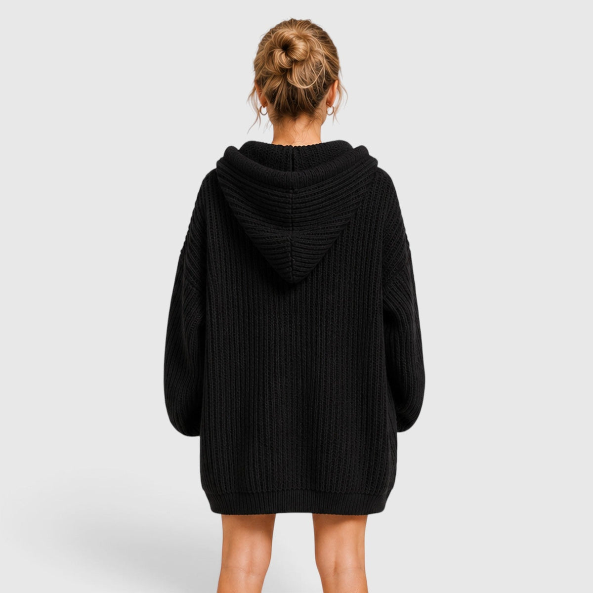 Women's Oversized Hooded Knit Jumper