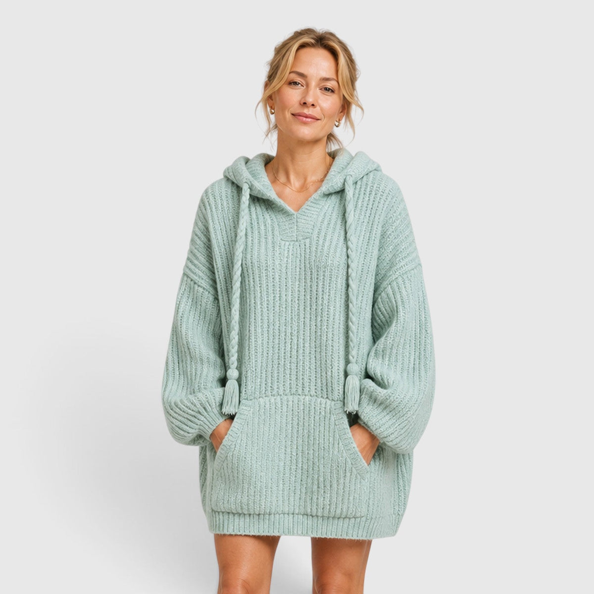 Women's Oversized Hooded Knit Jumper