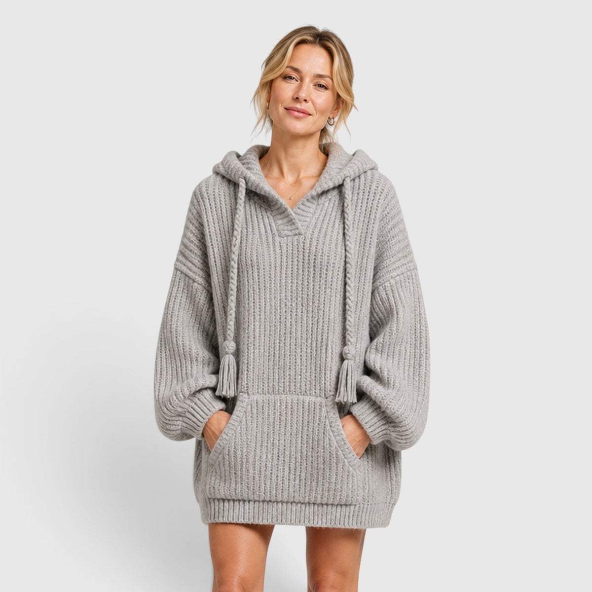 Women's Oversized Hooded Knit Jumper