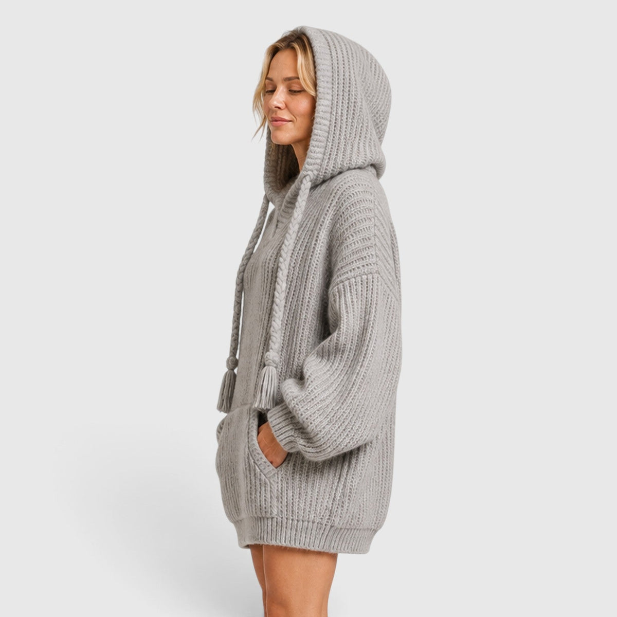 Women's Oversized Hooded Knit Jumper