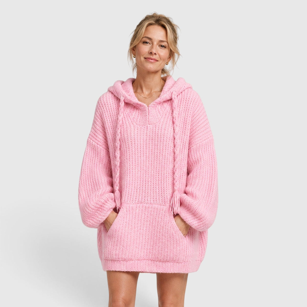 Women's Oversized Hooded Knit Jumper