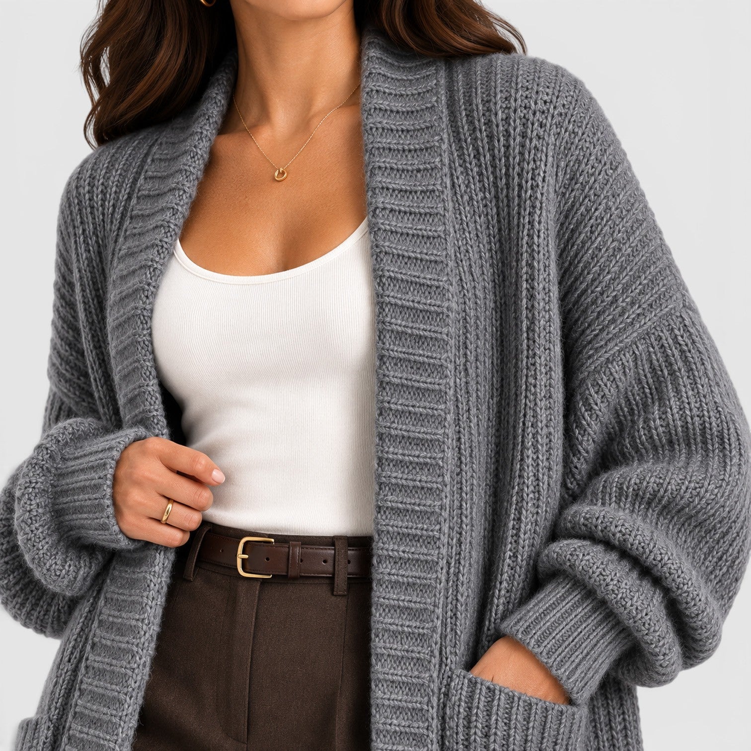 Women's Lightweight Knitted Coat for Daily Wear
