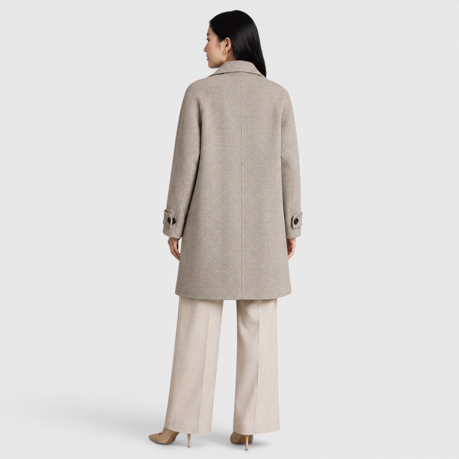 Women's Tailored Long Coat for Business Casual