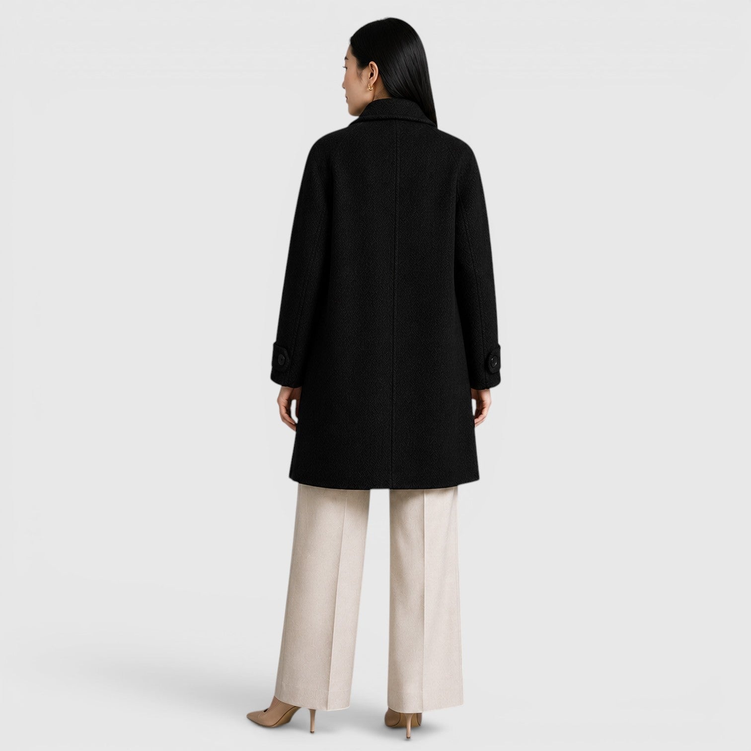 Women's Tailored Long Coat for Business Casual