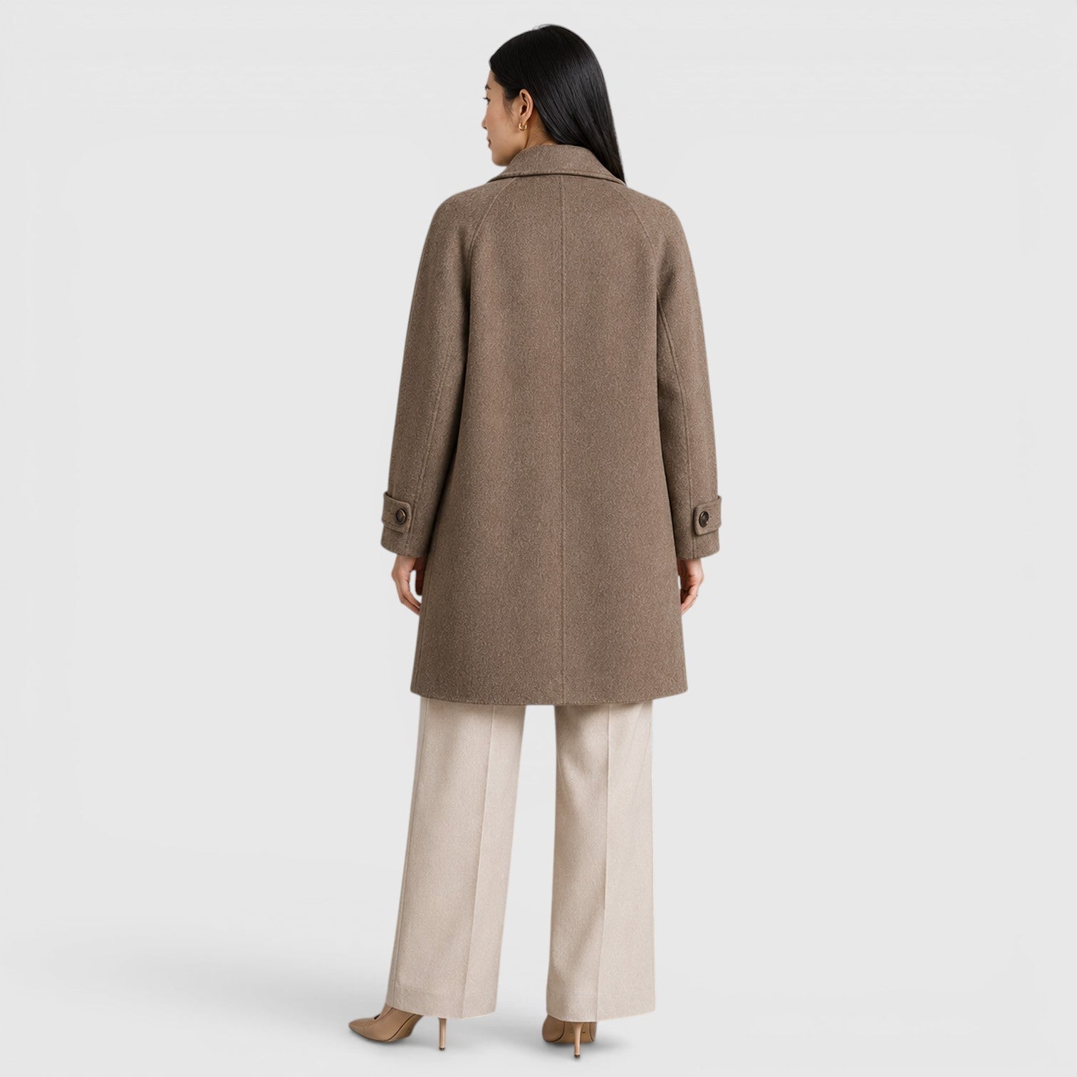 Women's Tailored Long Coat for Business Casual