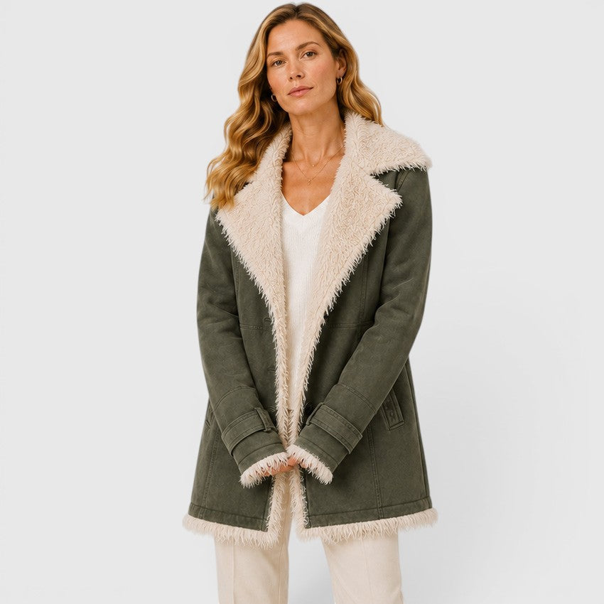 Women's Slim Fit Lapel Coat for Work