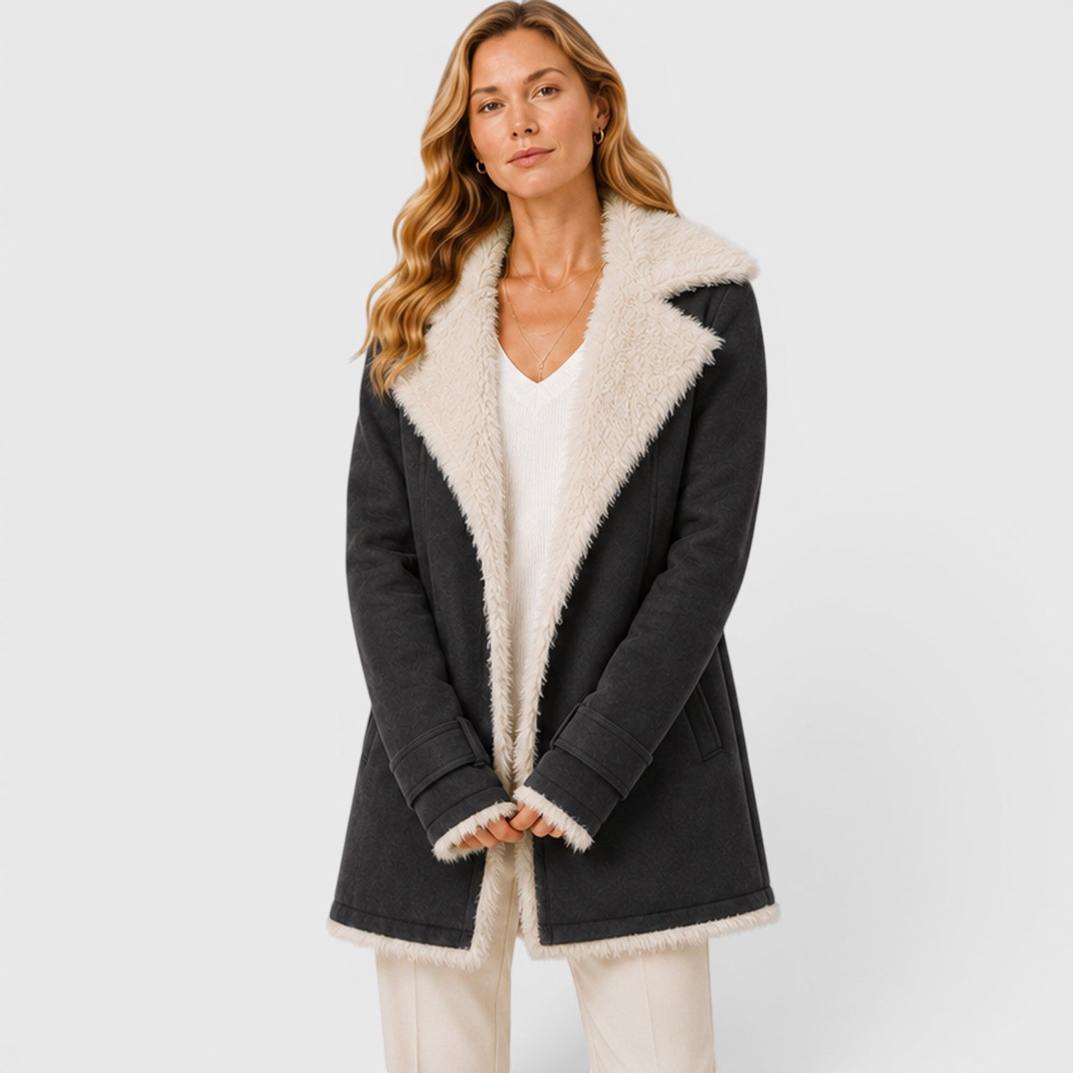 Women's Slim Fit Lapel Coat for Work