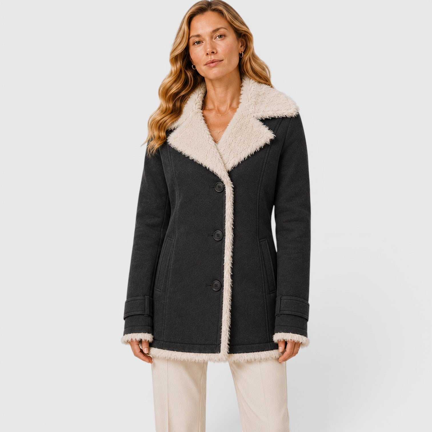 Women's Slim Fit Lapel Coat for Work