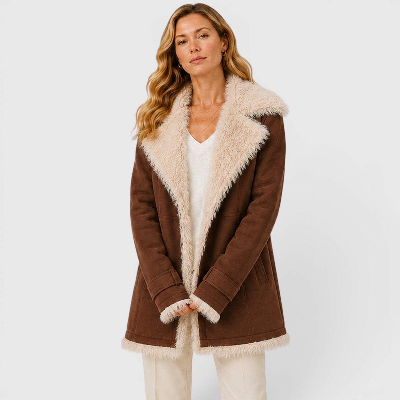 Women's Slim Fit Lapel Coat for Work