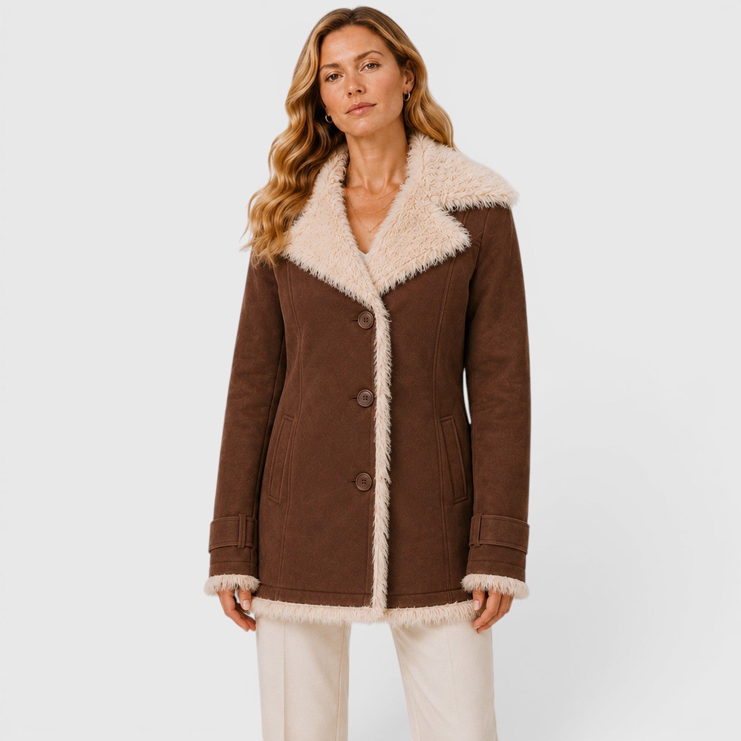 Women's Slim Fit Lapel Coat for Work