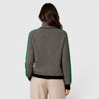 Women's Loose Fit Color Block Turtleneck Jumper