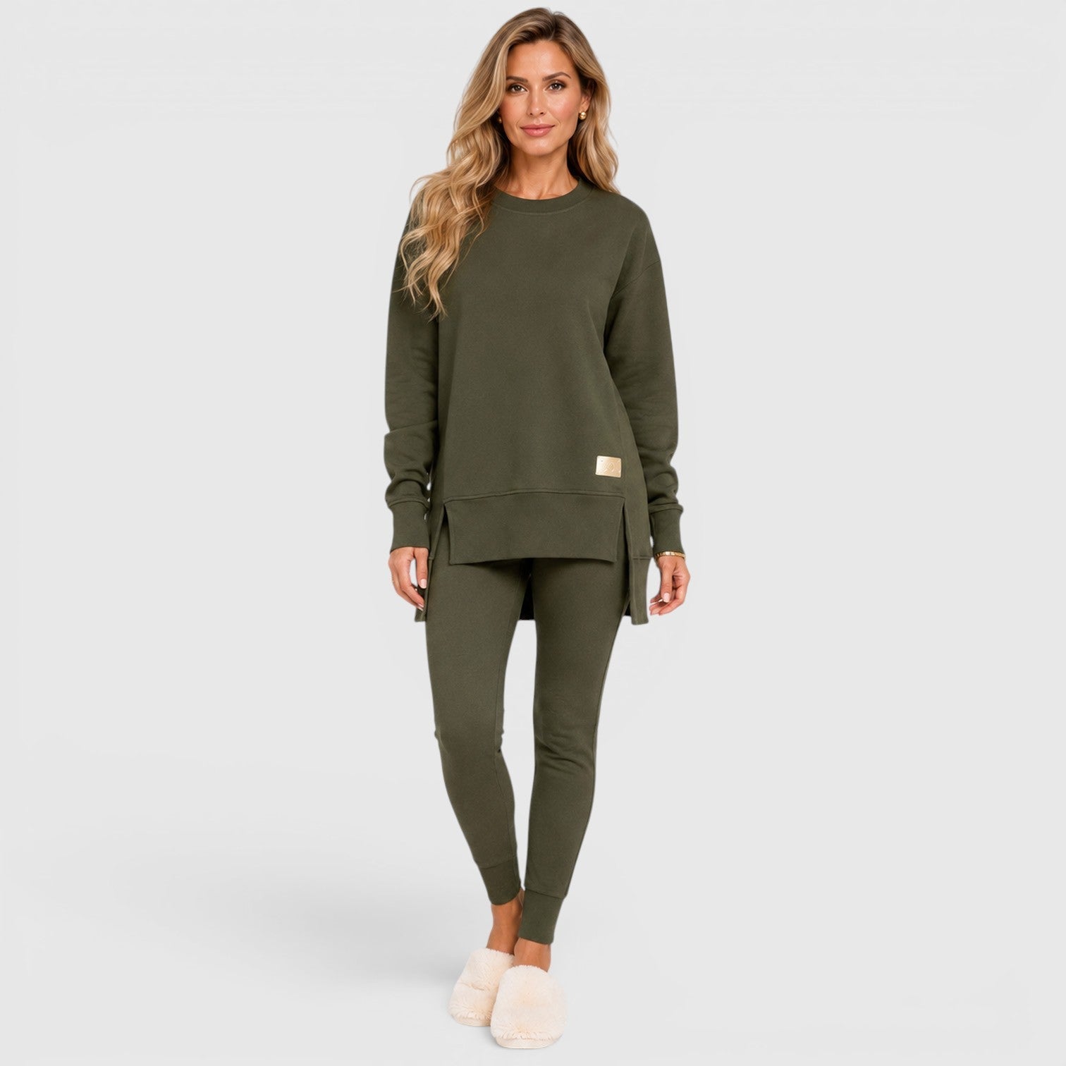 Women's Relaxed Fit Long Sleeve Loungewear Set