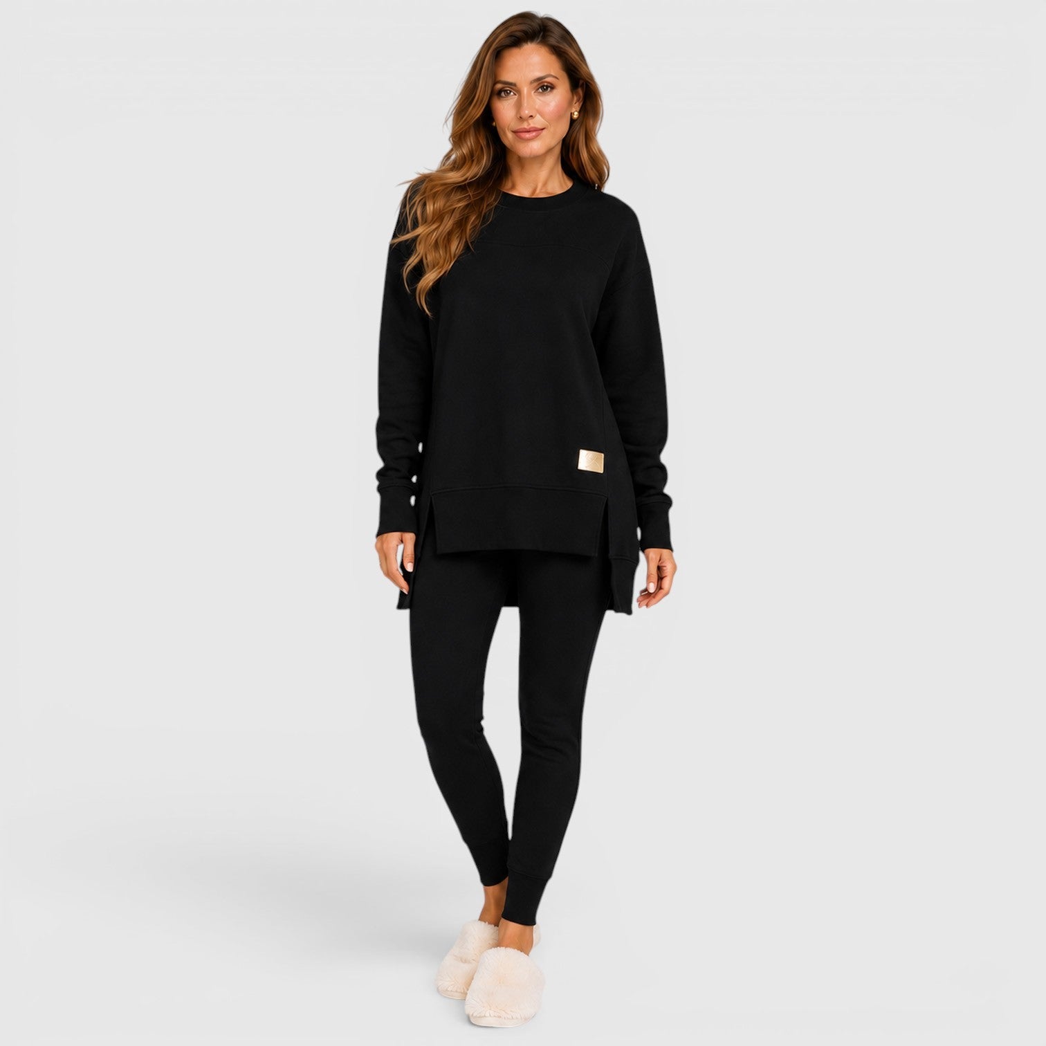 Women's Relaxed Fit Long Sleeve Loungewear Set