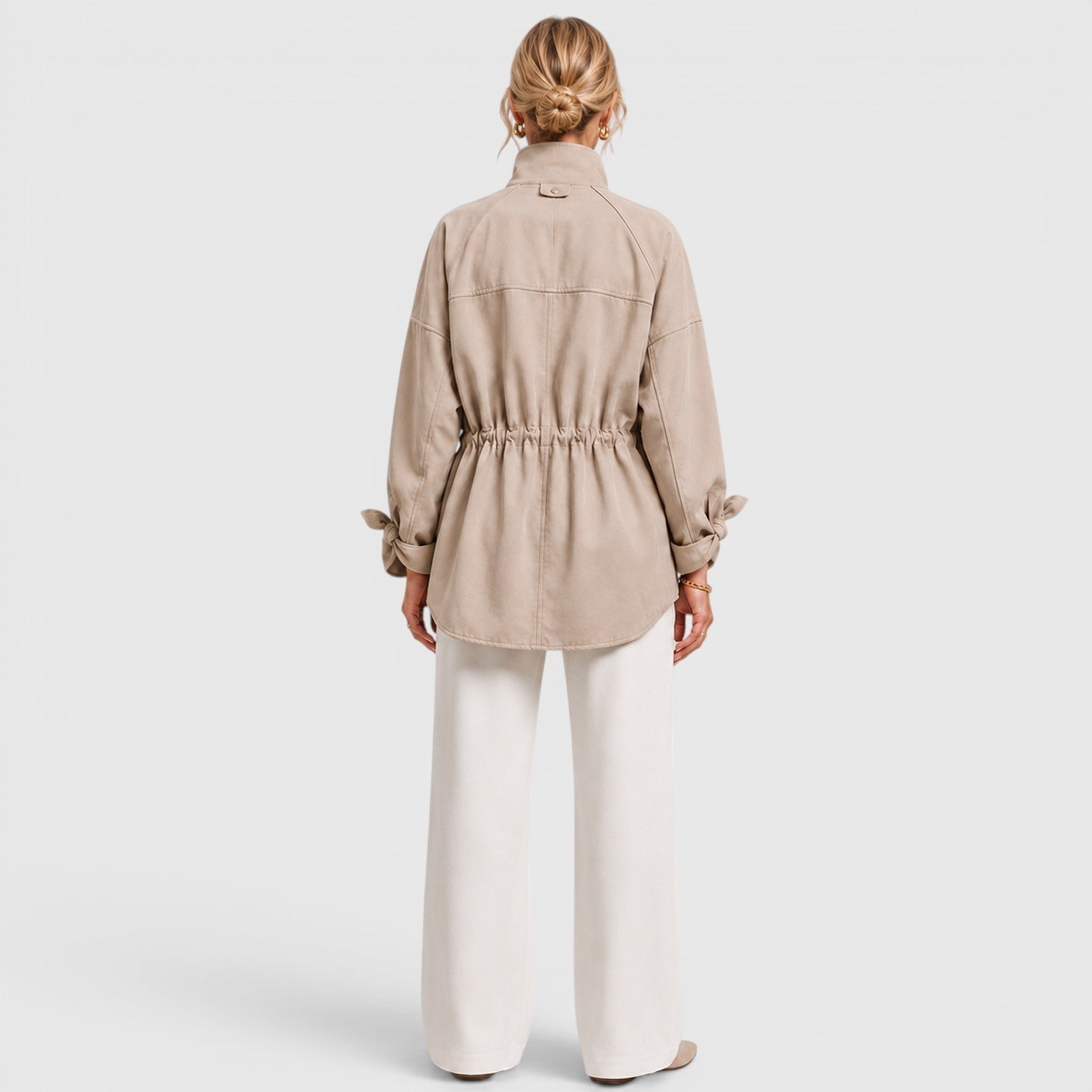 Women's Mid Length Loose Fit Trench Coat