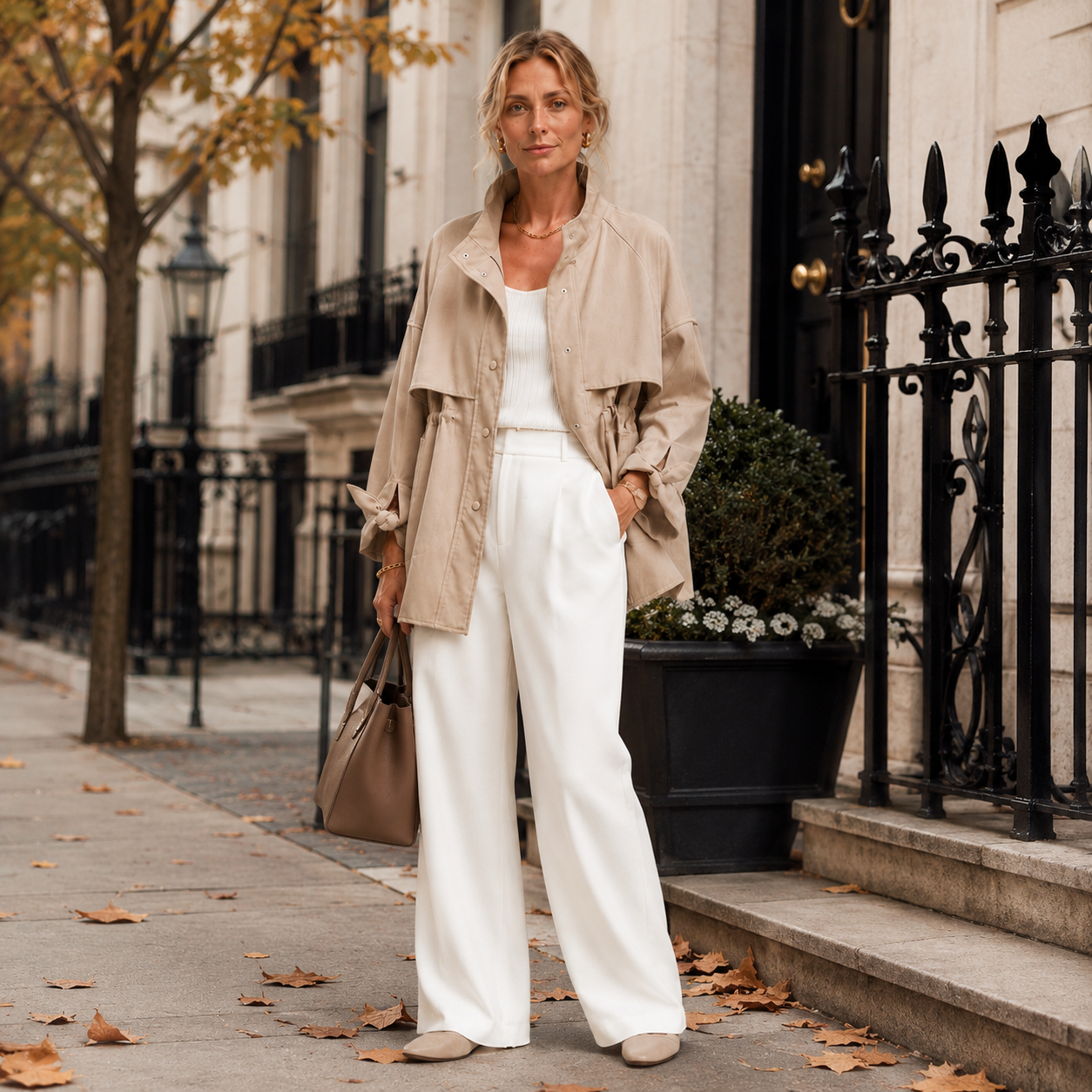 Women's Mid Length Loose Fit Trench Coat