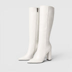 Women's Pointed Toe Chunky Heel Knee Boots
