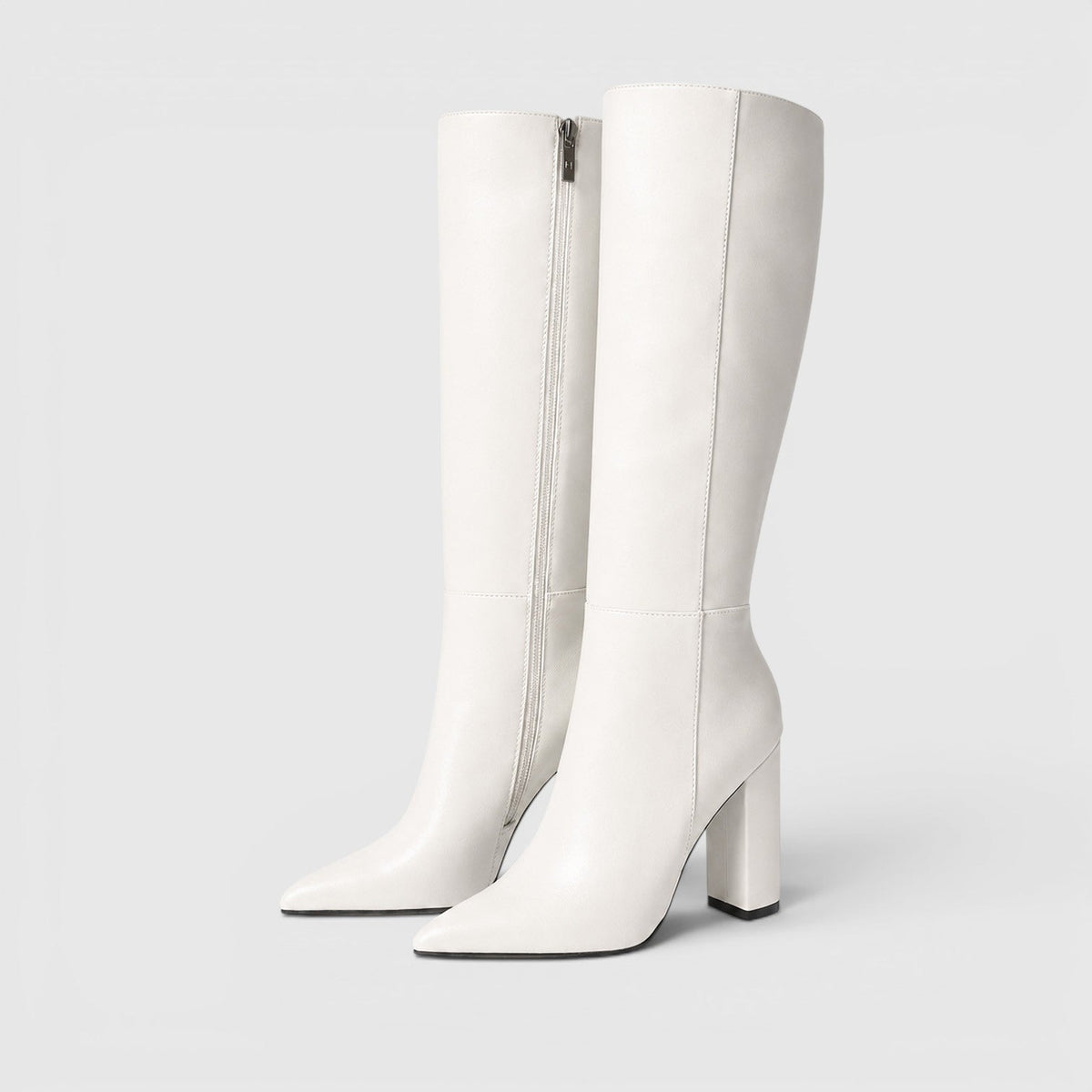 Women's Pointed Toe Chunky Heel Knee Boots