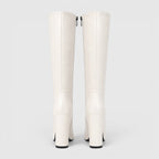 Women's Pointed Toe Chunky Heel Knee Boots