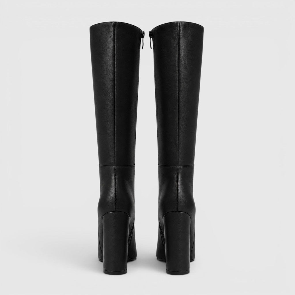Women's Pointed Toe Chunky Heel Knee Boots