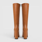 Women's Pointed Toe Chunky Heel Knee Boots