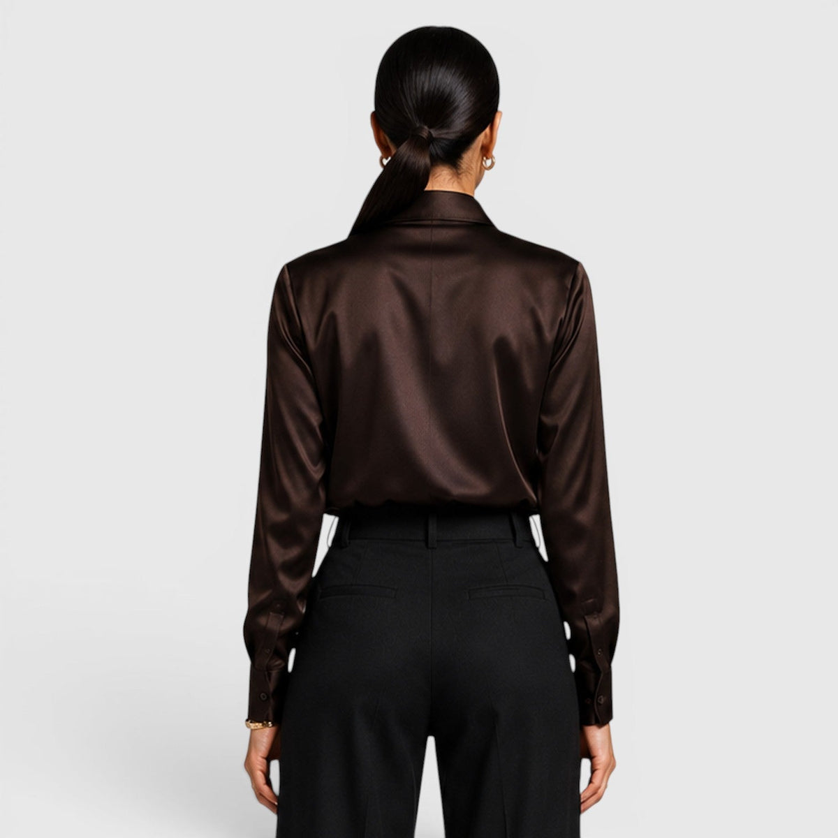 Women's Satin Collared Blouse for Everyday Elegance