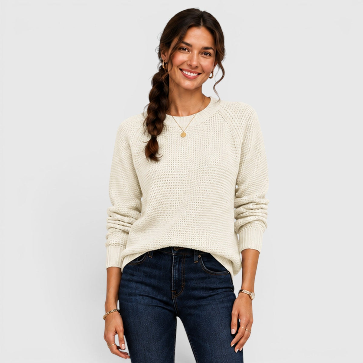 Women's Soft Chenille Crew Neck Jumper for Work