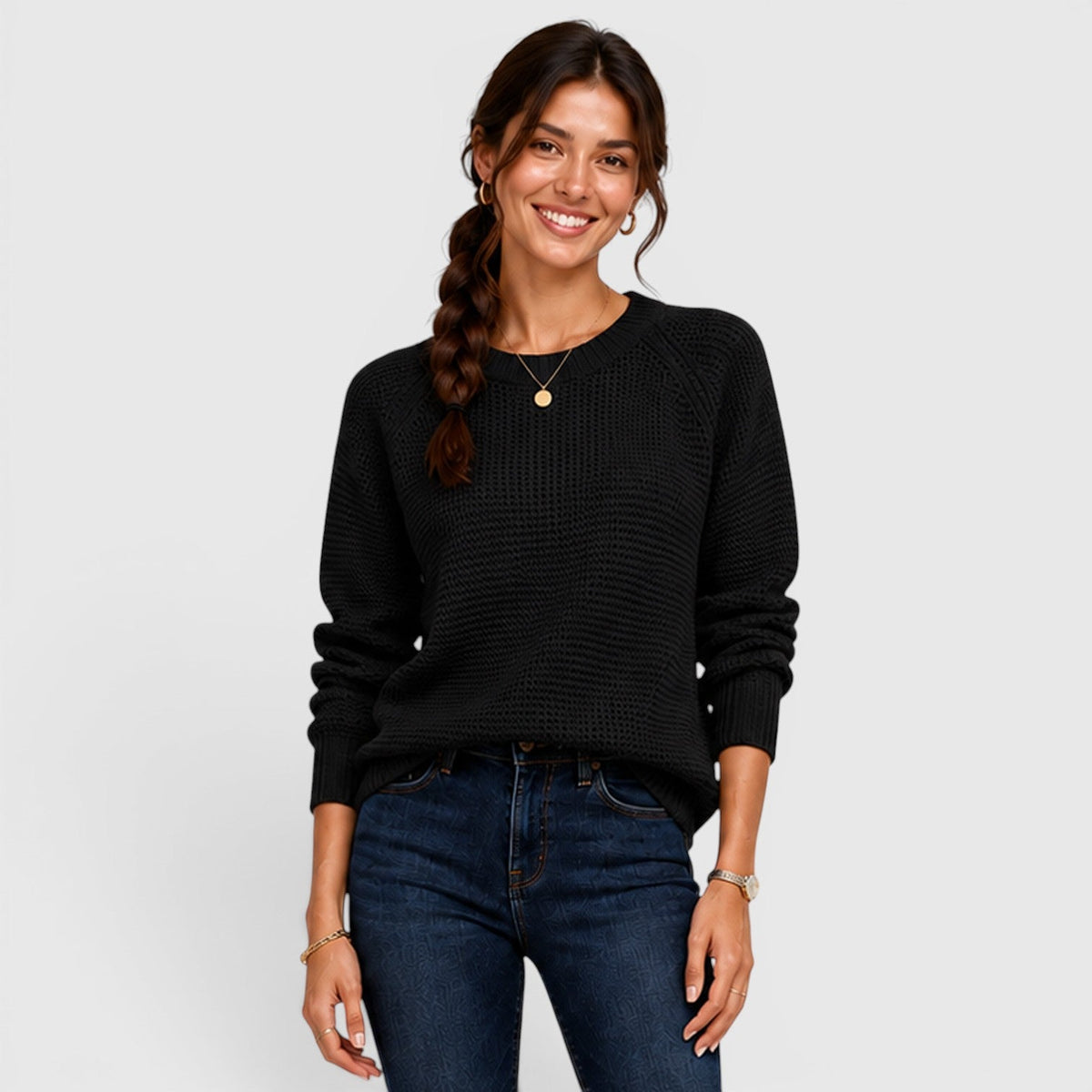 Women's Soft Chenille Crew Neck Jumper for Work