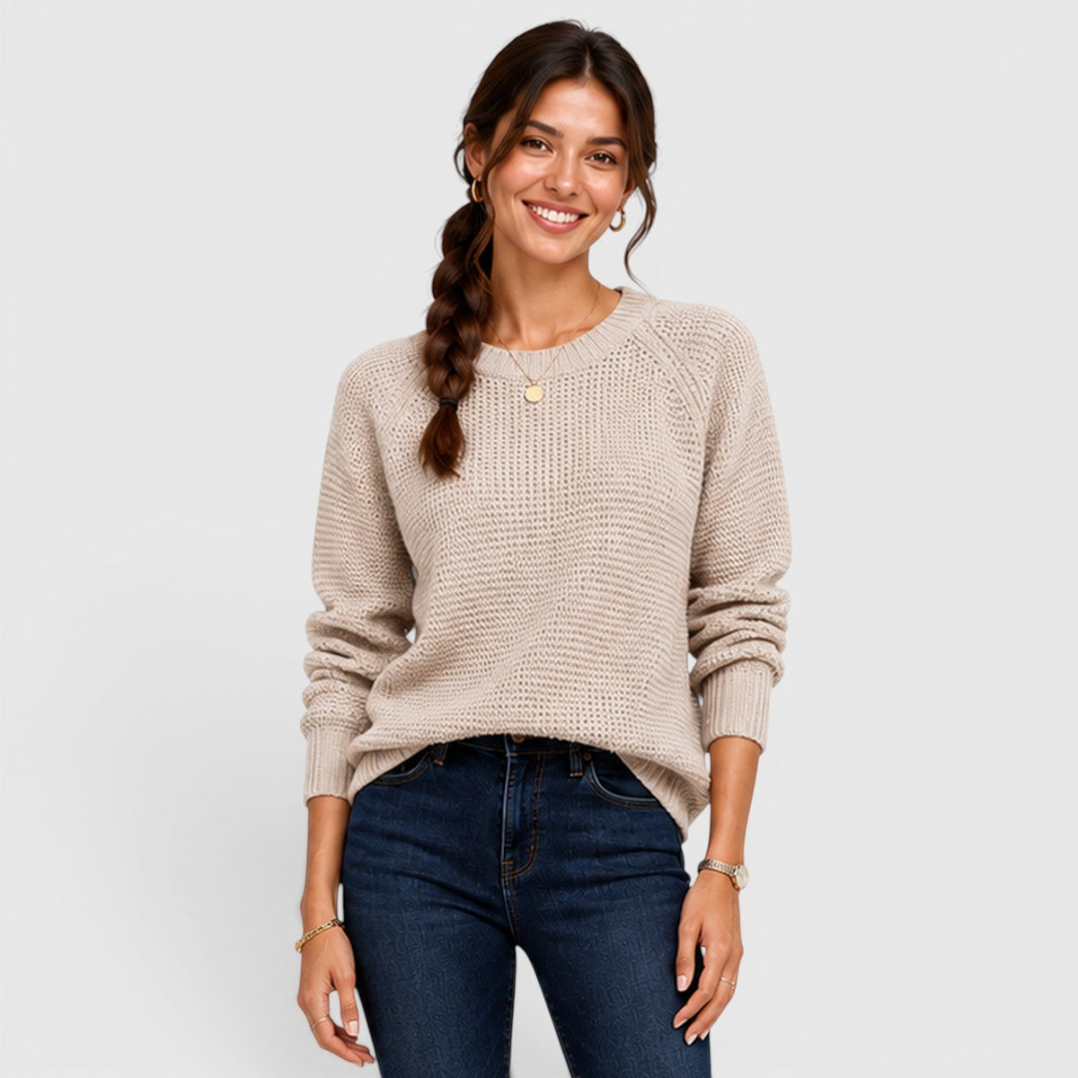 Women's Soft Chenille Crew Neck Jumper for Work