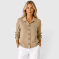 Women's Collared Knit Cardigan Button-Up Style