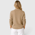 Women's Collared Knit Cardigan Button-Up Style