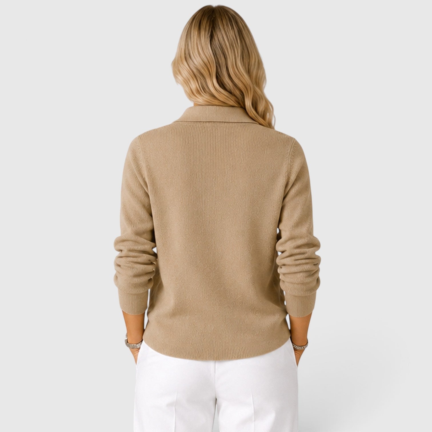 Women's Collared Knit Cardigan Button-Up Style