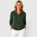 Women's Collared Knit Cardigan Button-Up Style