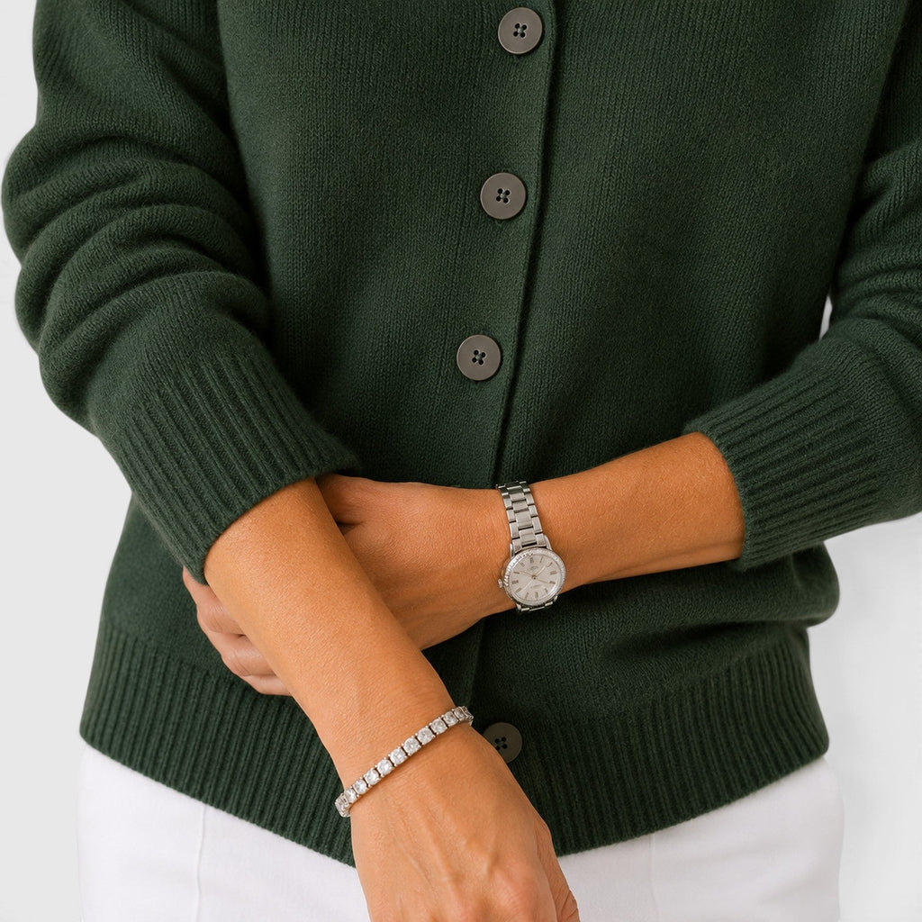 Women's Collared Knit Cardigan Button-Up Style