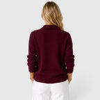 Women's Collared Knit Cardigan Button-Up Style