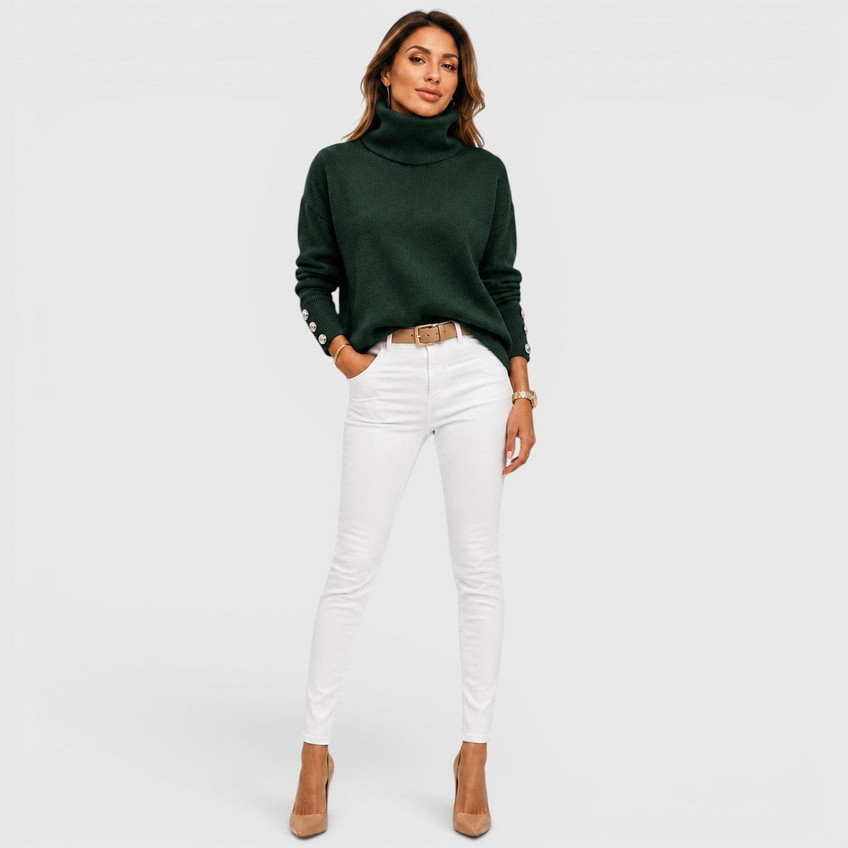 Women's Soft Knit Roll Neck Jumper