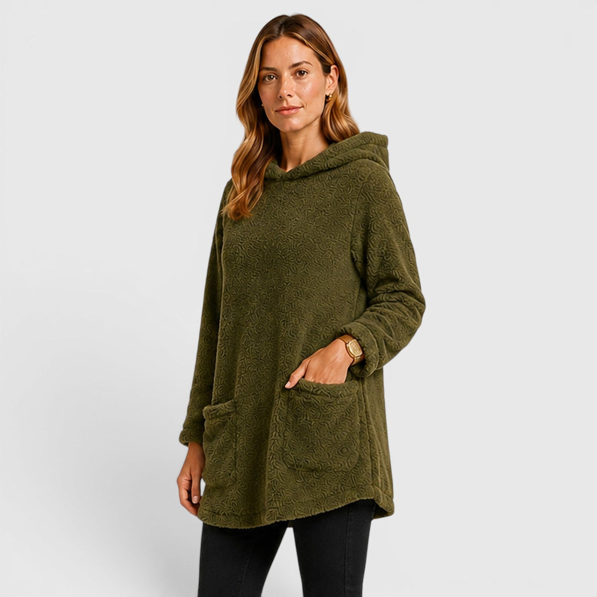 Women's Plush Hoodie for Cold Weather Comfort