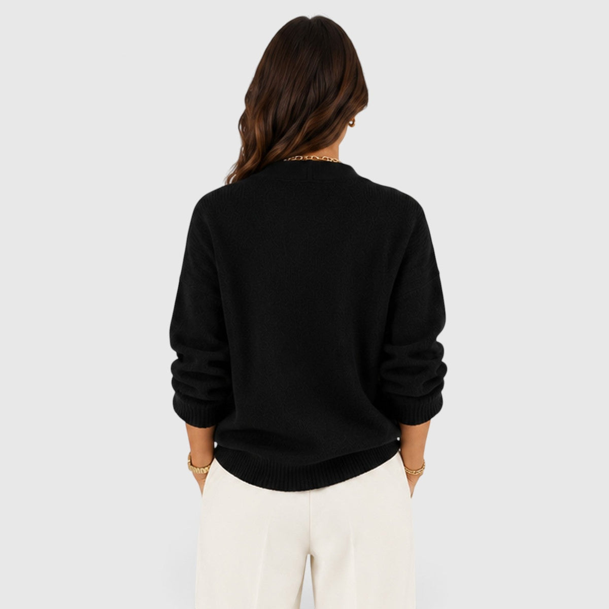 Women's Soft V-Neck Jumper for Everyday Wear