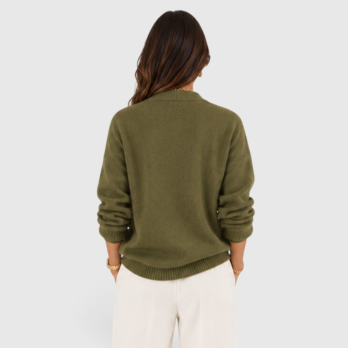 Women's Soft V-Neck Jumper for Everyday Wear