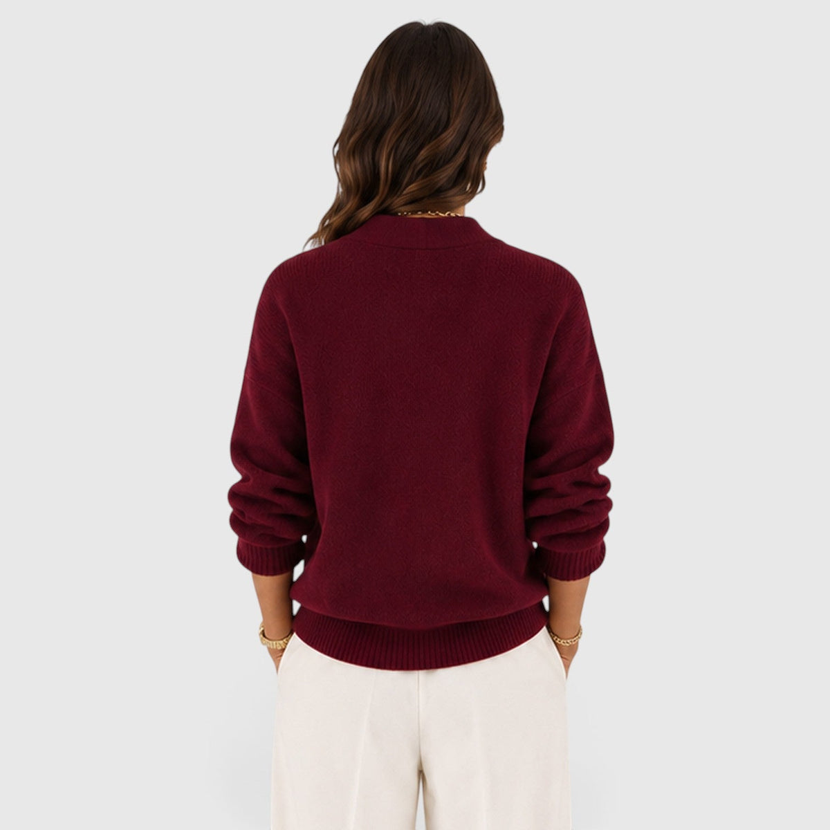 Women's Soft V-Neck Jumper for Everyday Wear