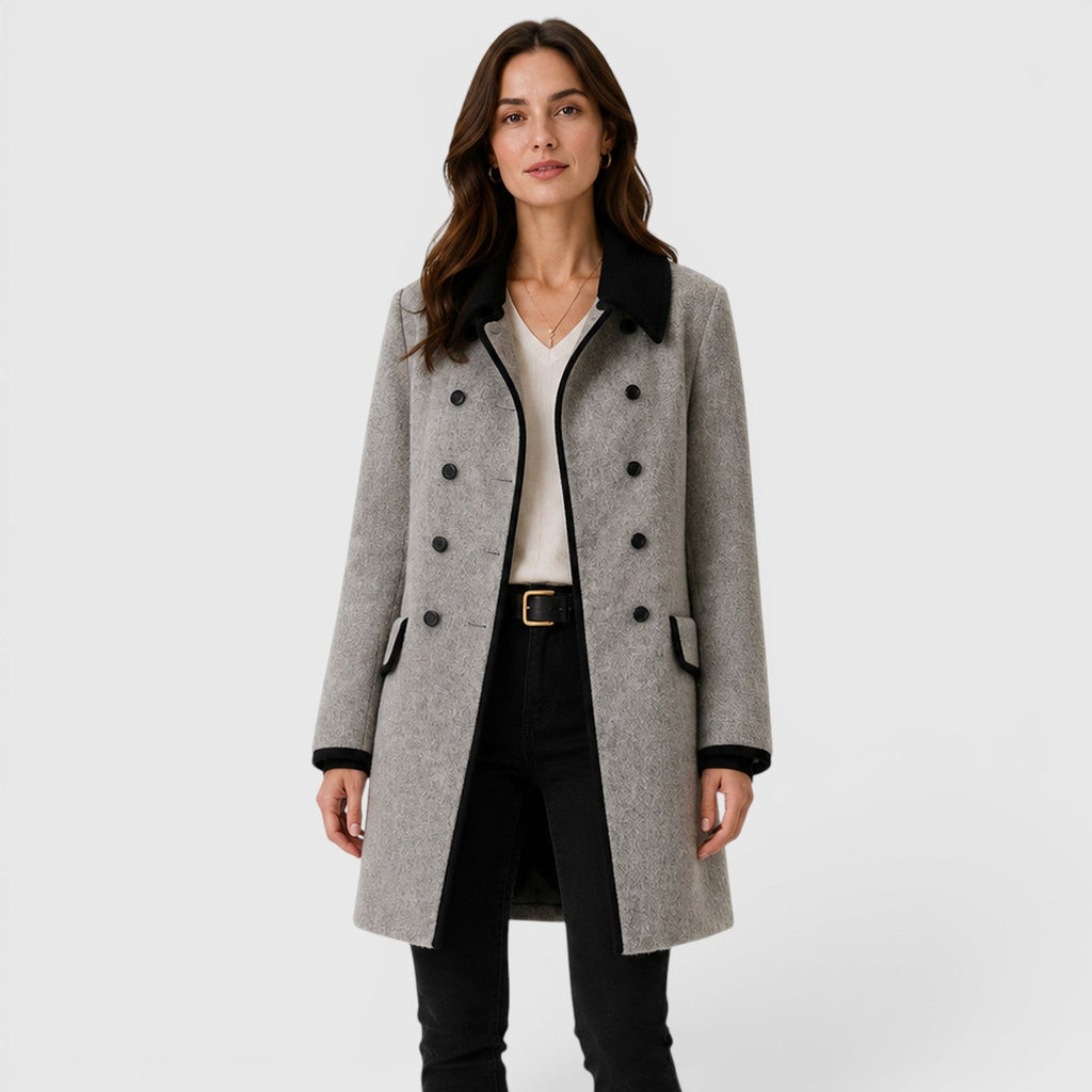 Women's Warm Loose Fit Long Sleeve Wool Coat