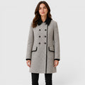 Women's Warm Loose Fit Long Sleeve Wool Coat
