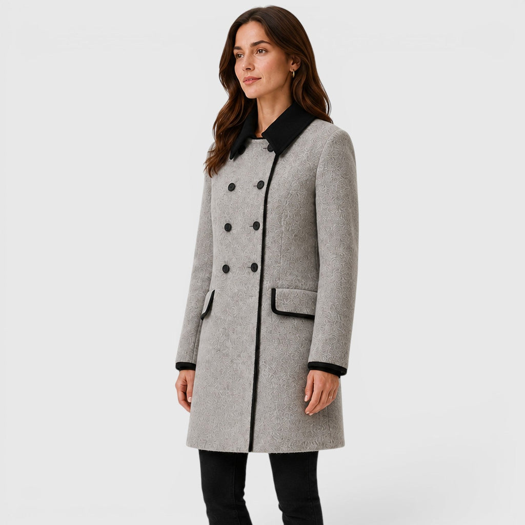 Women's Warm Loose Fit Long Sleeve Wool Coat